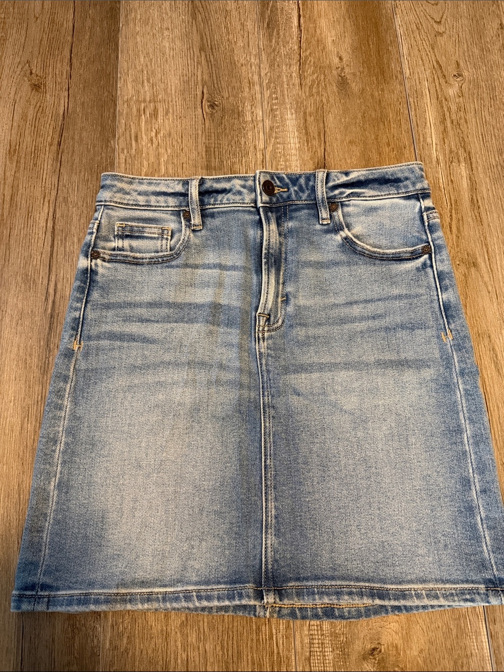 Hidden Jeans Light Blue Denim Skirt - Classic A-Line Women’s Jeans Skirt